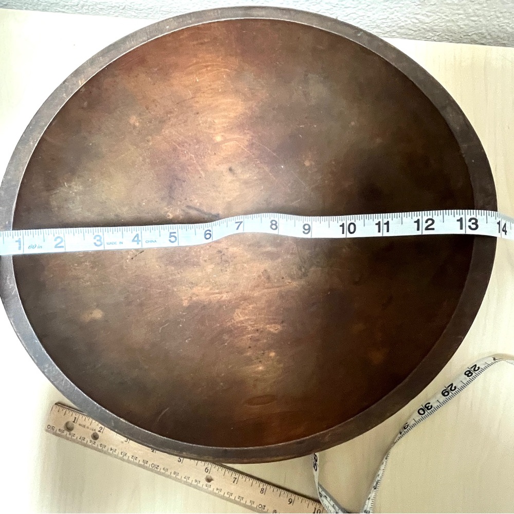 Rustic Brown Wooden Bowl- Stunning. Vintage Parris- Oval shape- smooth - Picture 6 of 7